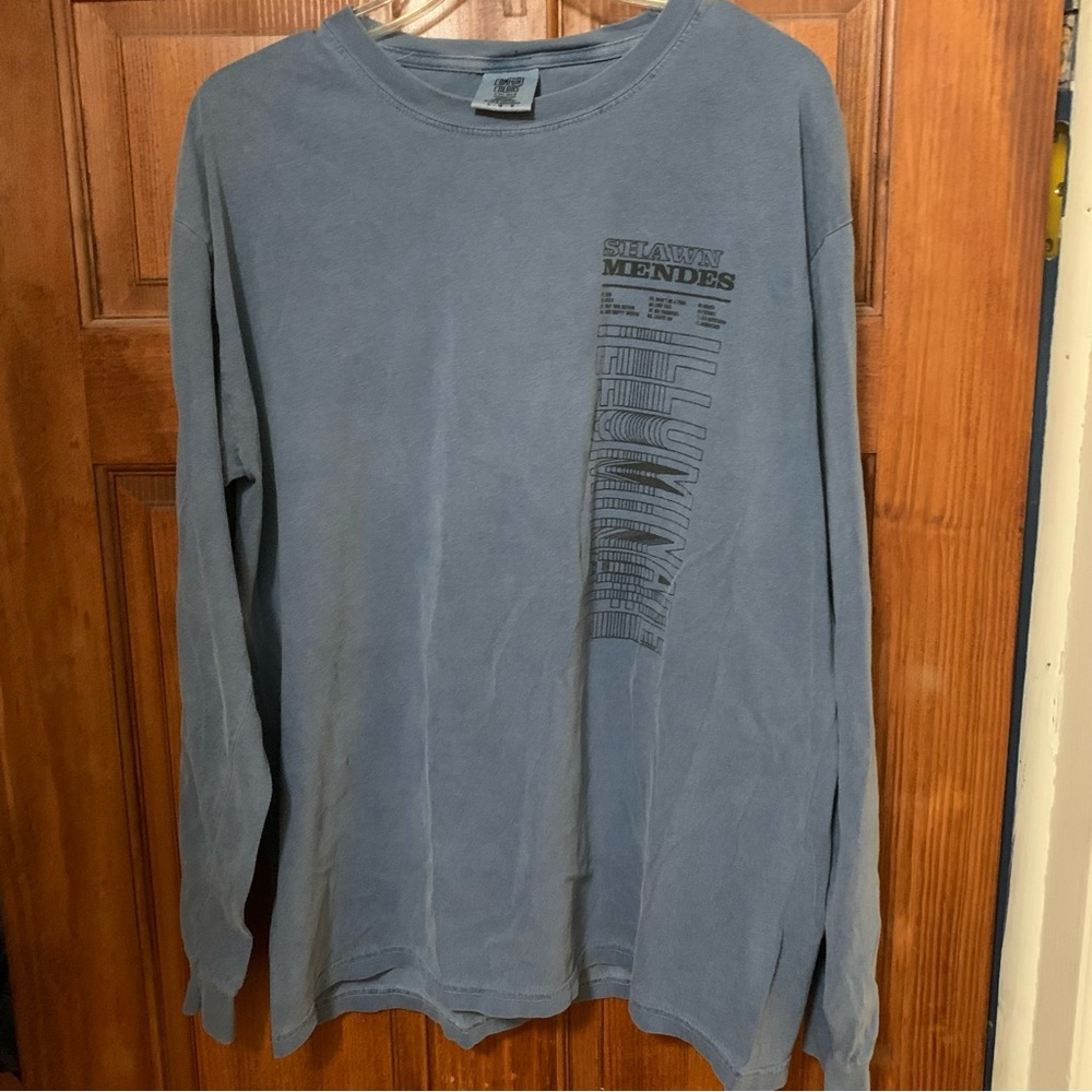 Shawn Mendes Illuminate 2017 Tour Blue Long Sleeve Shirt Album Tracks